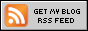 Rss logo with text that says "Get my blog rss feed"
